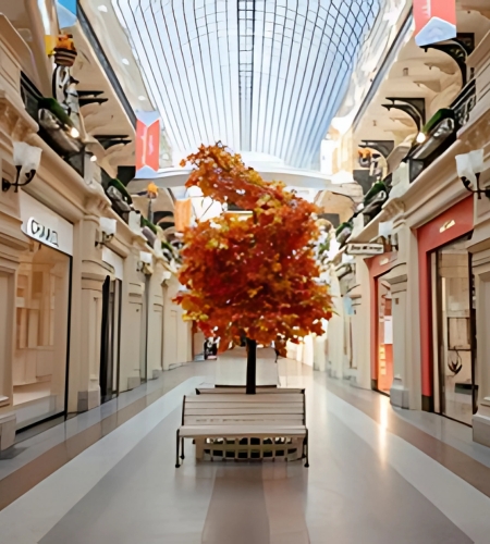 Shopping Mall With Tree